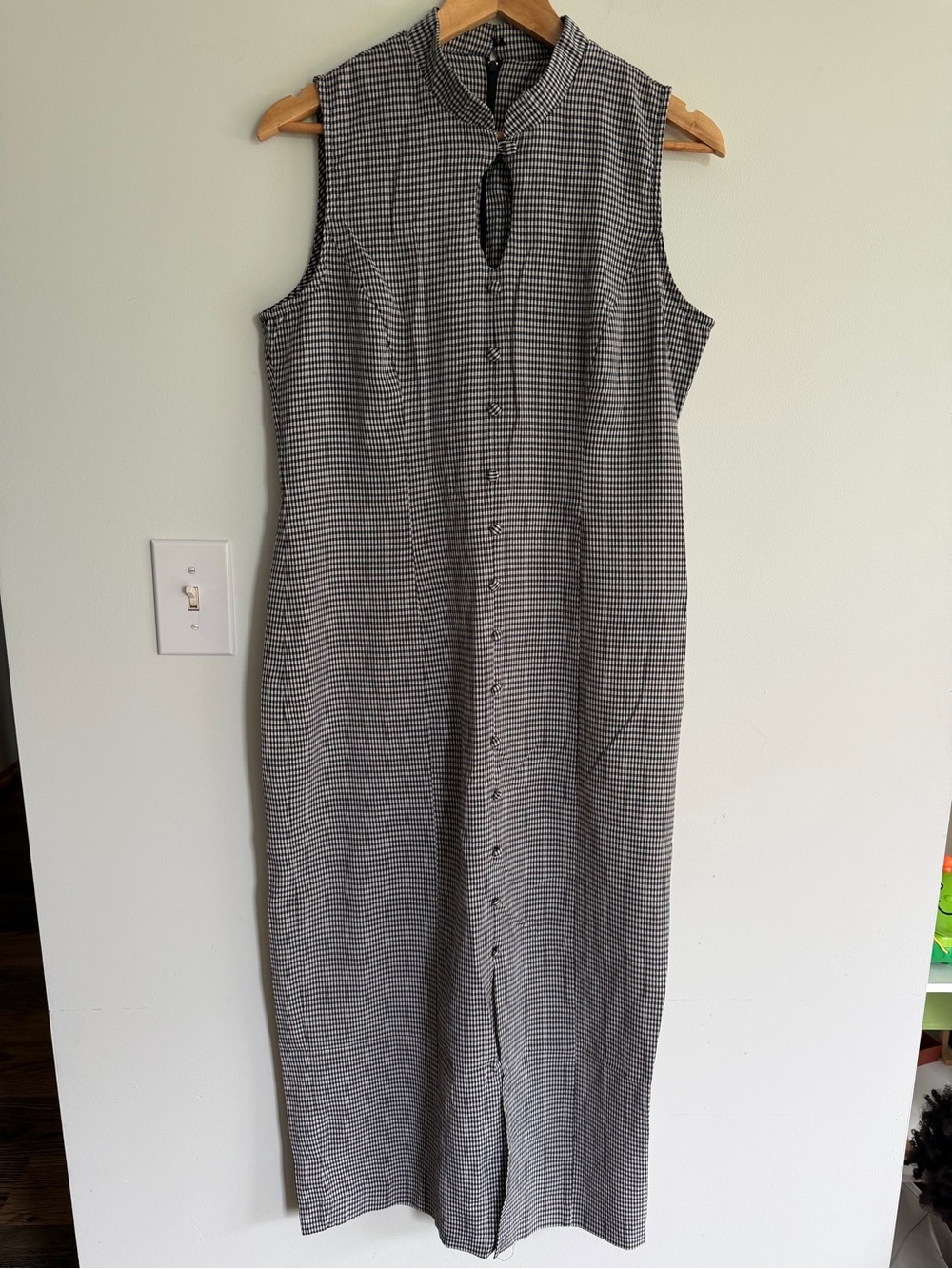 Kathie Lee Collection Vintage Maxi  Dress Gingham Pinup Academia Dark Fairy